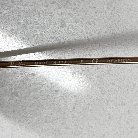 Ray-Ban RB3447 Gold Round Polarized Metal Sunglasses Dark Gray Lens Classic - Picture 7 of 7